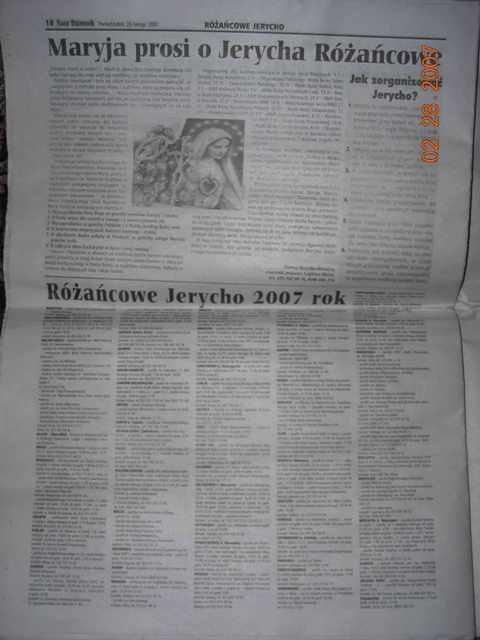 Maryja prosi o Jerycha Rózancowe